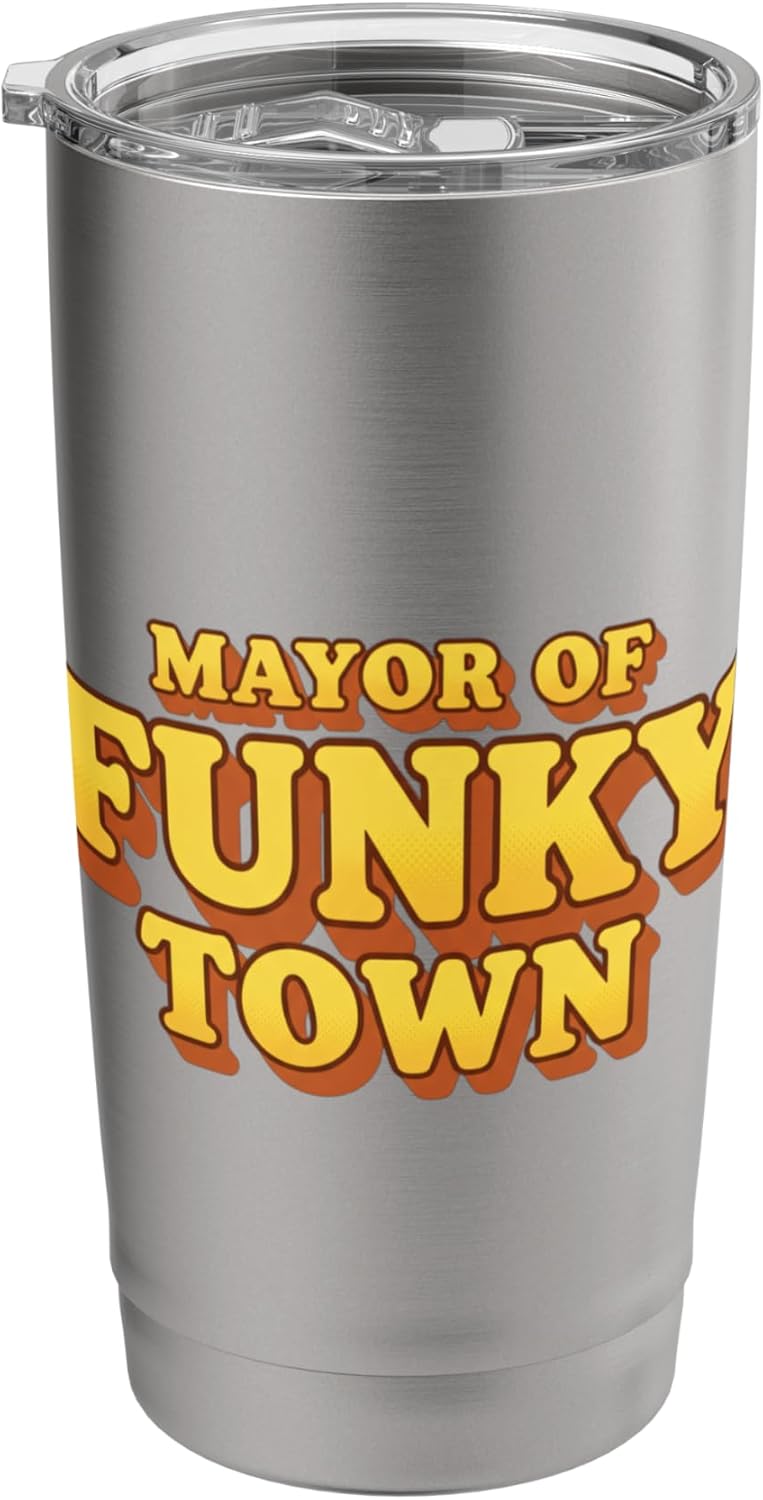 Mayor Of Funky Town Retro 70S Kids Disco Nostalgia Stainless Steel Insulated Tumbler