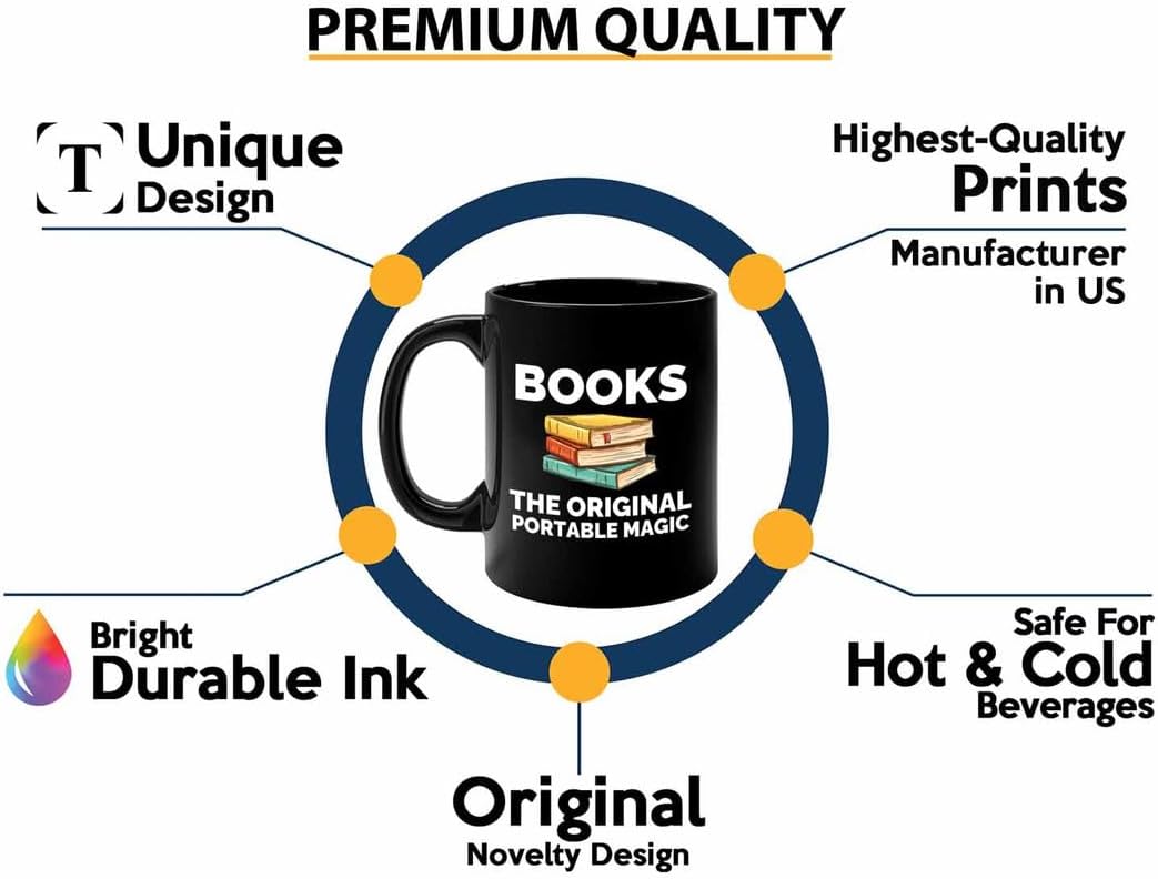 Book Lover Coffee Mug 11oz Black - The original - Gift For Poets Bookish People Bibliophile Librarian Book Club Reader