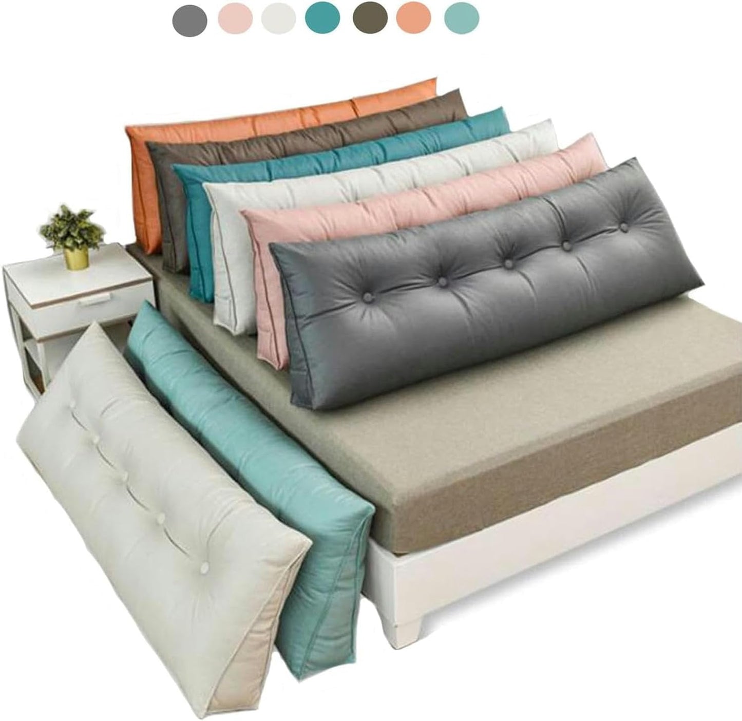 FLTRGO Triangular Headboard Pillow Daybed Back Wedge Pillow Large Bolster Reading Backrest Pillow Body Positioning Support Cushion with Removable Cover