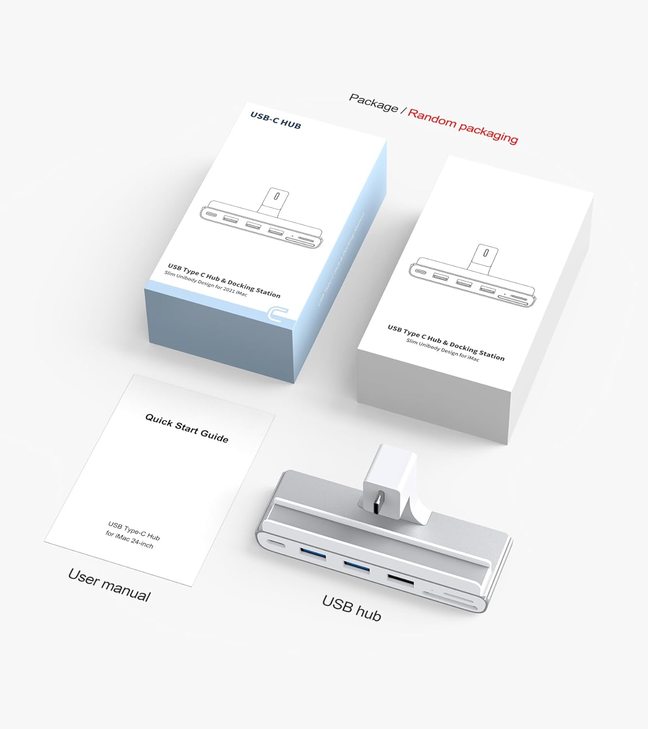 7-in-1 USB C Hub for iMac M1/M3/M4 - USB 3.0 5Gbps, SD/TF Card Reader, Docking Station for iMac 24 inch (M1/M3/M4)