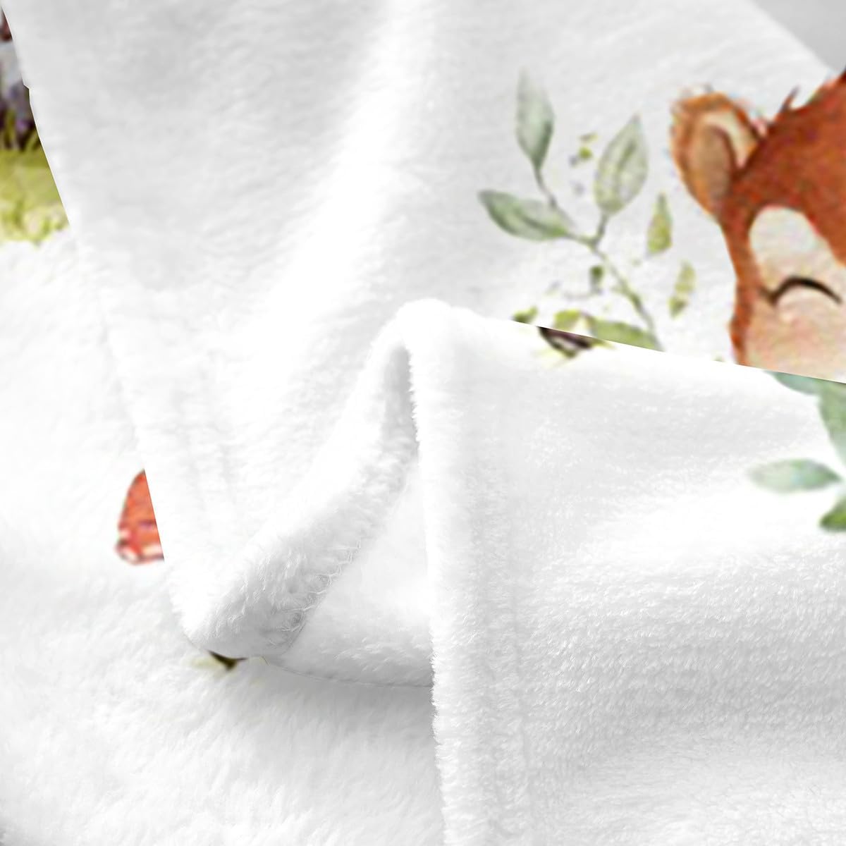 Erosebridal Baby Blankets for Unisex Boys Girls,Woodland Animal Nursery Minky Blankets Kawaii Deer Squirrel Hedgehog Fleece Blanket Cartoon Animals Cute Mushroom Botanical Flannel Blanket Baby 30x40