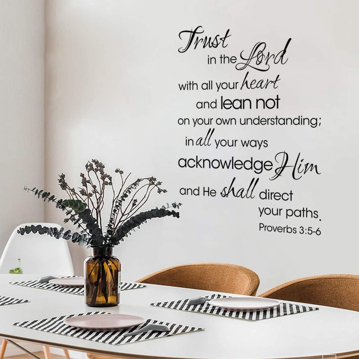 Decalmile Trust in The Lord Wall Decals: Quotes, Religious & Inspirational Bible Wall Letters - Adults Bedroom & Living Room Decor