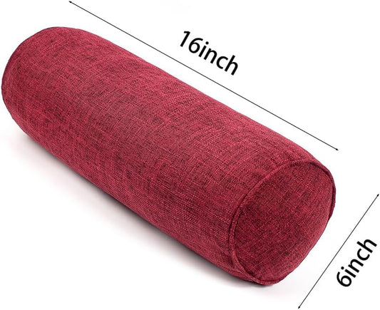 Round Neck Pillow Roll Cervical Support Pillows Neck Pain Relief Cylinder Bolster Pillows with Removable Washable Cover for Sleeping/Chair/Car/Sofa…