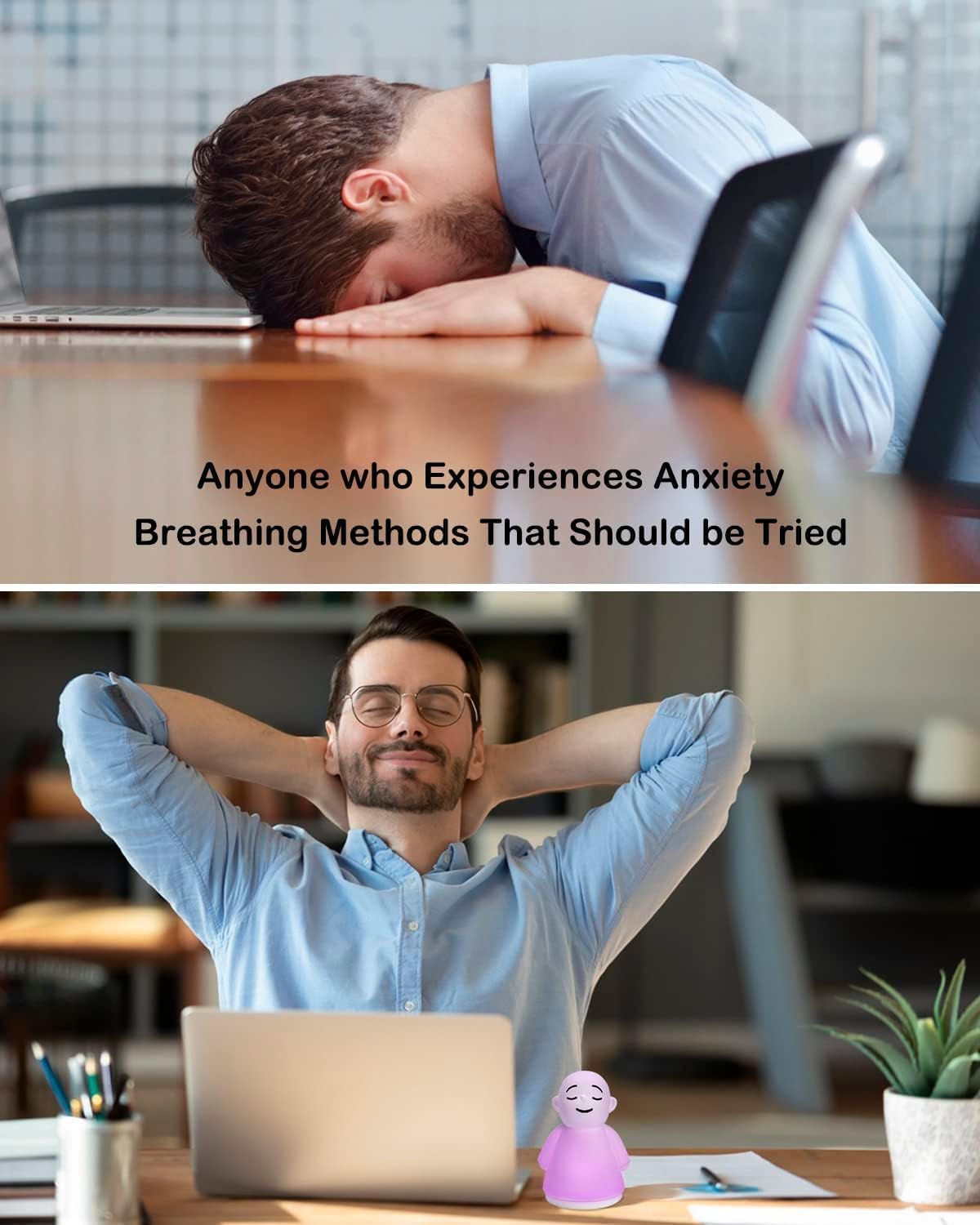 Set of 6 Stress Relief Night Light for Mindfulness - Guided Visual Meditation Tool for Women Men- Relaxing Self Care for Adults Kids