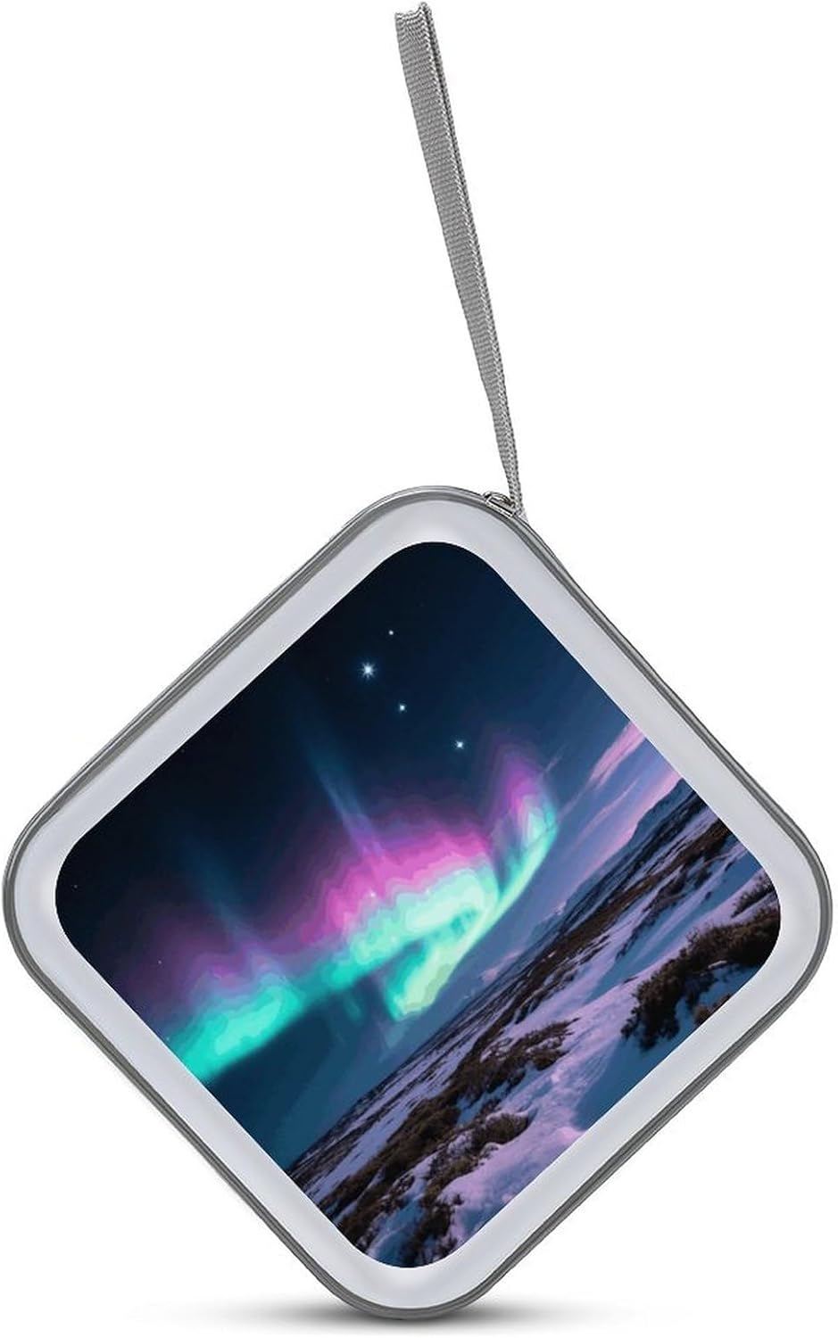 Aurora CD Case Portable Zipper CD Case 40 Capacity Hard Plastic DVD Cases Holder Large Storage Disc Wallet Bag for Car Home Travel DVD Collection Bag
