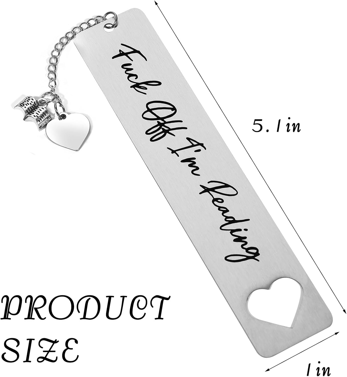 Funny Bookmark for Women Men Graduation Gifts for Book Lovers Cute Metal Bookmark for Friends Teachers Personalized Bookmarks with Heart Tassel Pendant Reader Bookworms Reading Present Book Club Gifts