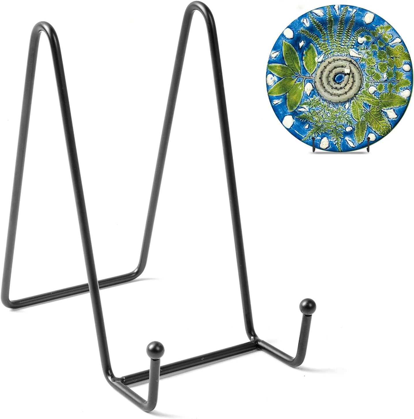 Bilillo Plate Stands for Display - 6 Inch Stand + Metal Frame Holders Stand Picture, Decorative Plate, Platter, Book, Photo Easel, Tabletop Art (2 Pack)