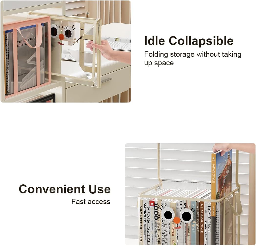 Storage Bags for Book, Transparent Clothes Storage Bag with Zipper, Waterproof Organizer Bags, Clear Plastic Holders with Carrying Handles, for Books, CDs, Clothes, Toys(3 Pcs)