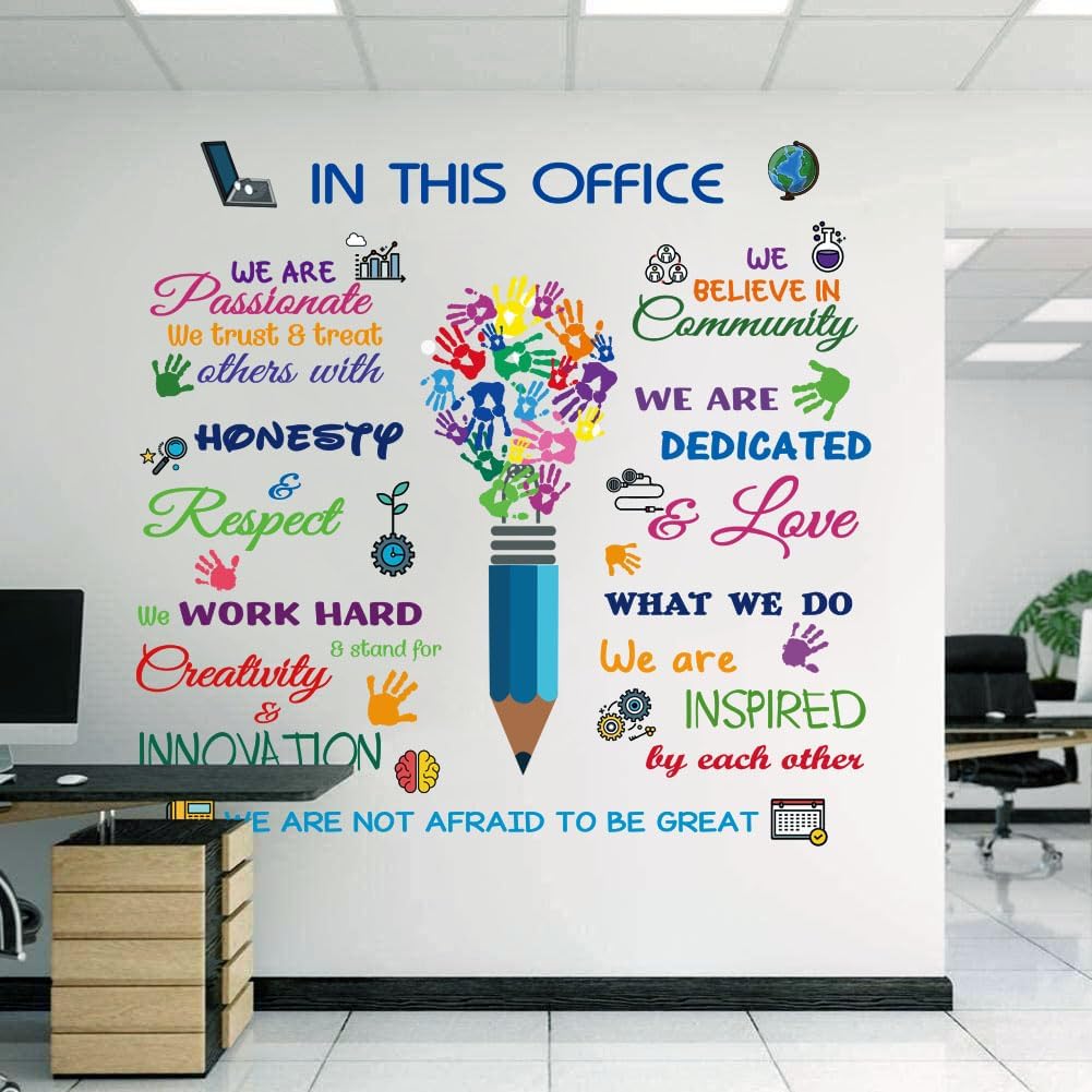 Datesno Inspirational Quotes Wall Decals - Positive Sayings Peel and Stick Wall Art Stickers for Office, Bedroom, Living Room Decor - Motivational Wall Sticker, Black