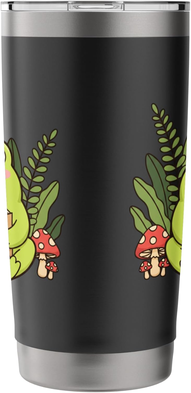 Reading Frog Cute Book Lover Kids Girls Cute Frog Reading Stainless Steel Insulated Tumbler