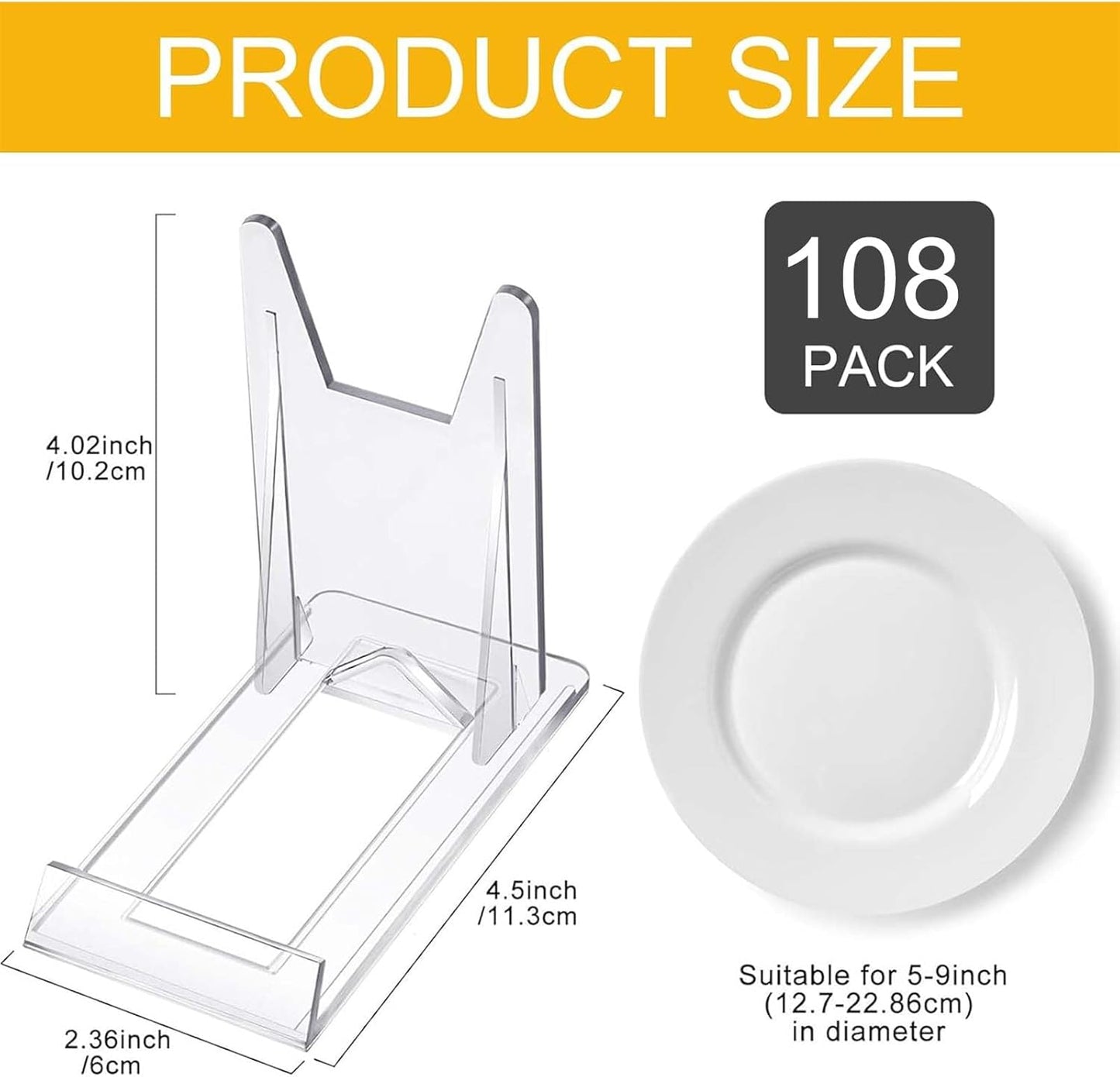 Zonon 10 Pcs Acrylic Adjustable Plate Stands For Display Plastic Stand Holders Picture Plate Holders Clear Mini Easels Stands to Display Pictures for Home Office Supplies Festival Party Decoration