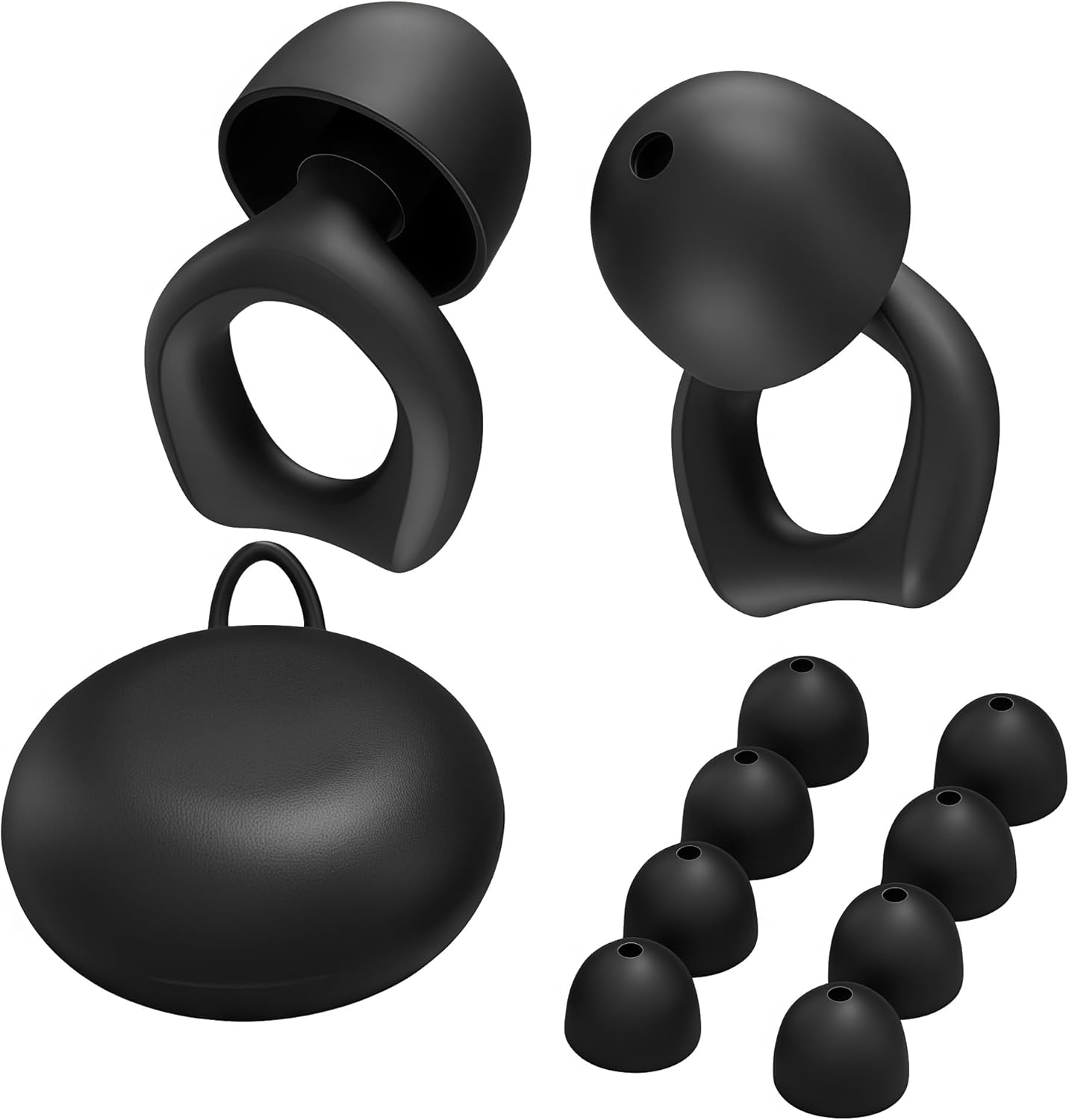 Noise Cancelling Earplugs Ultra-Comfy Reusable 25dB (SNR) Sleep earplugs, Travel earplugs, with Carrying Case - Black