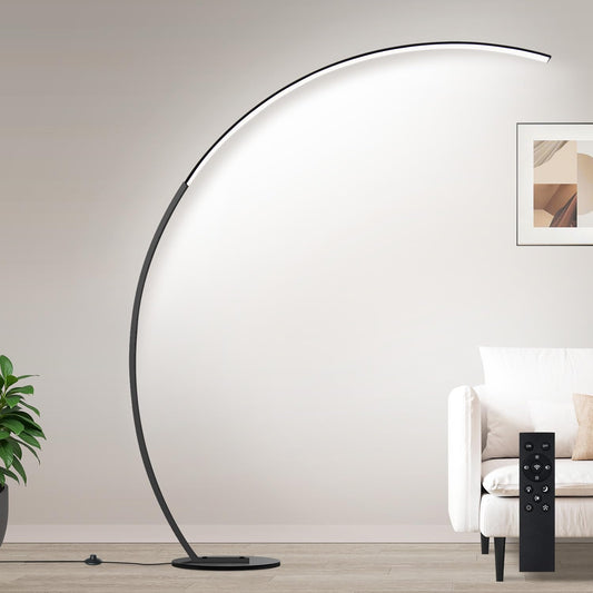 【Upgraded】Dimmable Floor Lamp with 3 Color Temperatures, Ultra Bright 2000LM Arc Floor Lamps for Living Room, Modern Standing Tall Lamp with Remote Control Reading Floor Lamp for Bedroom Office