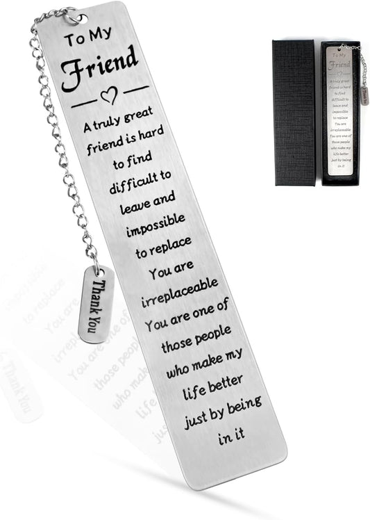 Friendship Bookmarks for Women - Thoughtful Gift for Book Lovers & Best Friends, Stainless Steel Bookmark for Reading Women | with Gift Box