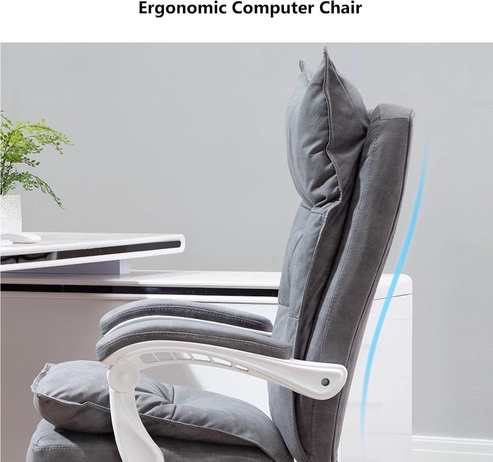 Ergonomic 360 Swivel Gaming Chair with Footrest Comfortable Computer Adjustable Height Office Chairs for Home Study Meeting Room Lunch Break Reading(Black)