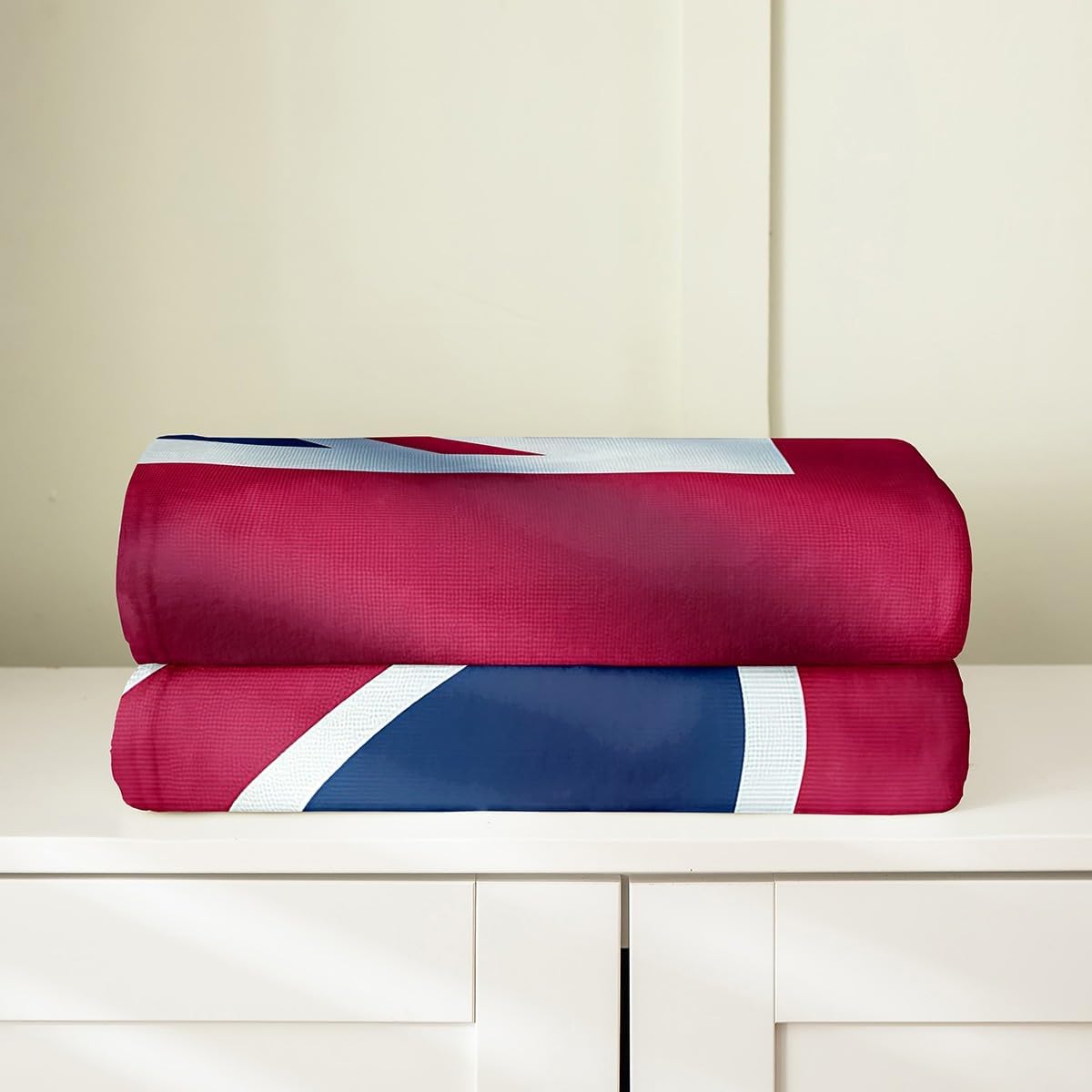 Erosebridal Union Jack Blanket Queen 90x90, Retro United Kingdom Flag Throw Blanket for Kids Boys Girls, Vintage London Microfiber Fleece Blanket for Sofa, Red Blue England All Seasons Fuzzy Blanket