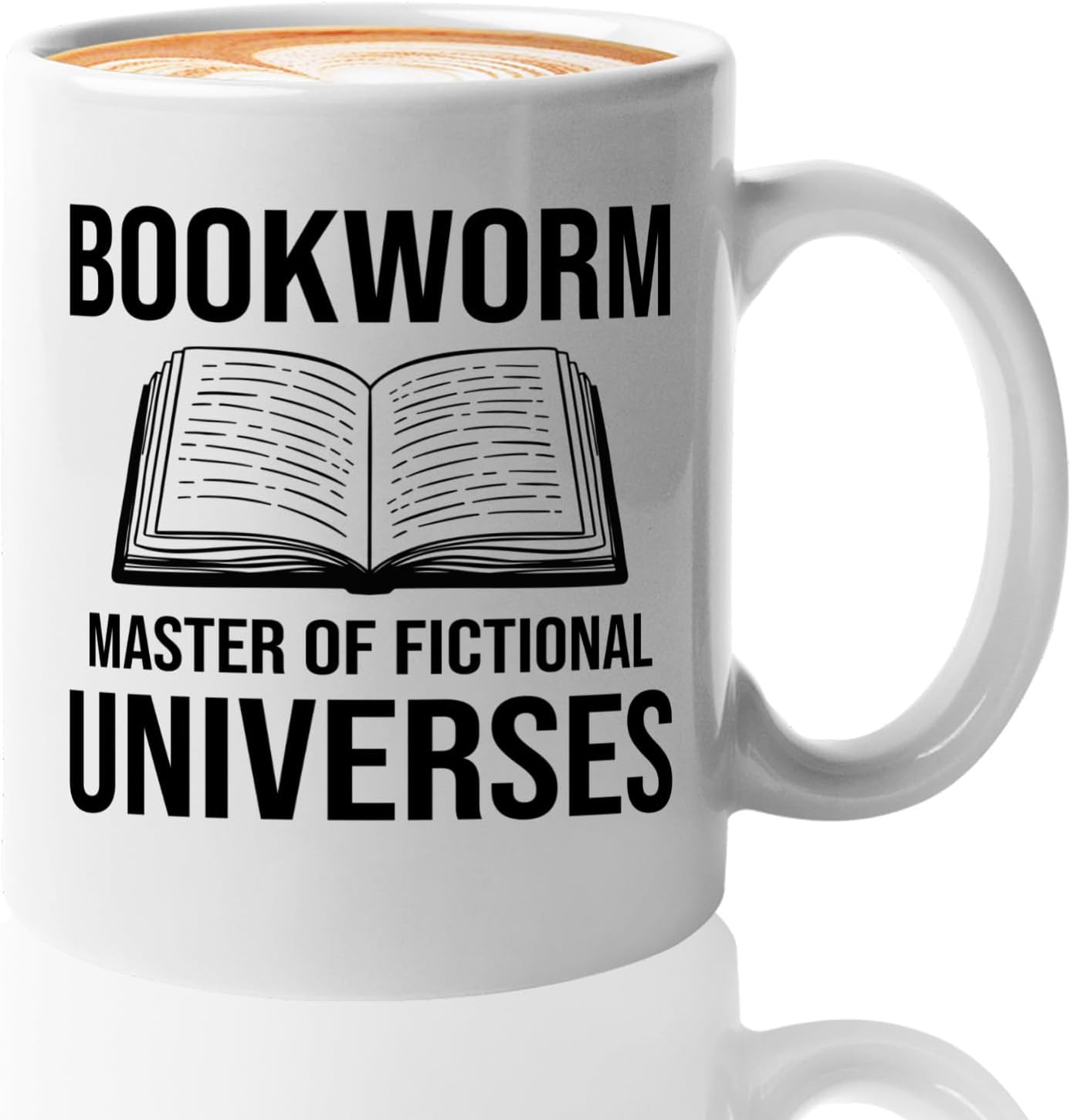 Book Lover Coffee Mug 11oz White -Bookworm Master of - Bookworm Literature Library Book Lover Reader Booked Editor Intellectual Studious