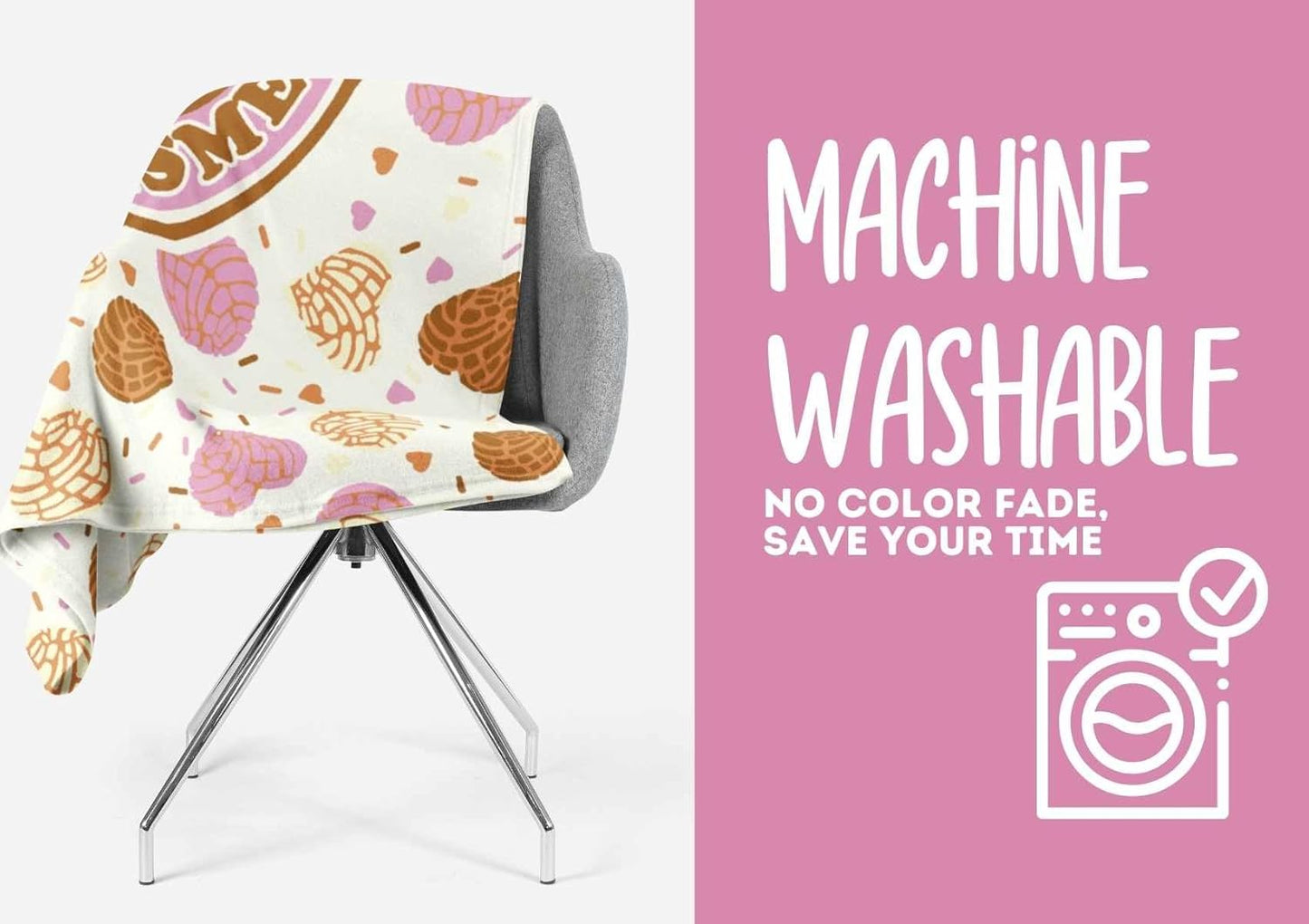 InnoBeta Concha Throw Blanket, Mexican Concha Gifts for Women and Concha Lovers, Tortilla Blanket, 50" x 65", Cafecito Y Chisme