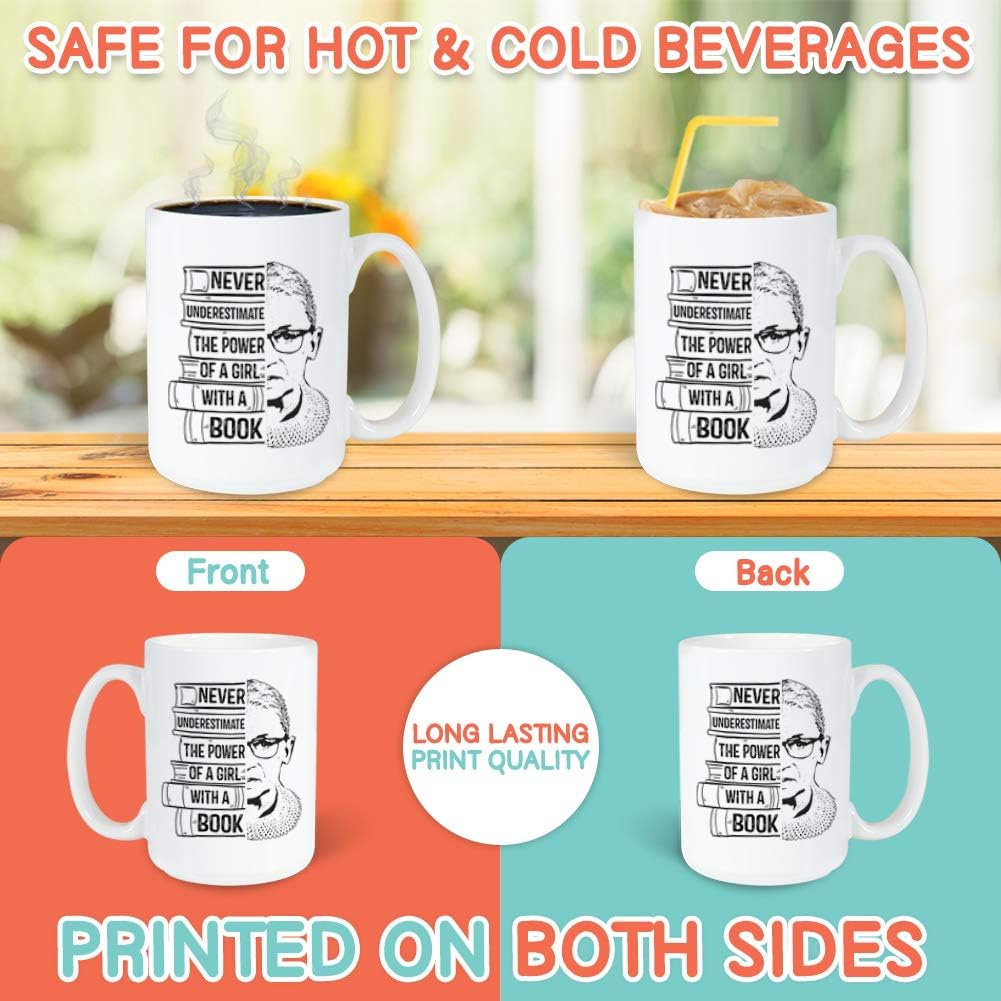 Bookworm Mug 15oz Bookish Mugs for Readers Book Club Lovers Nerd Women, White