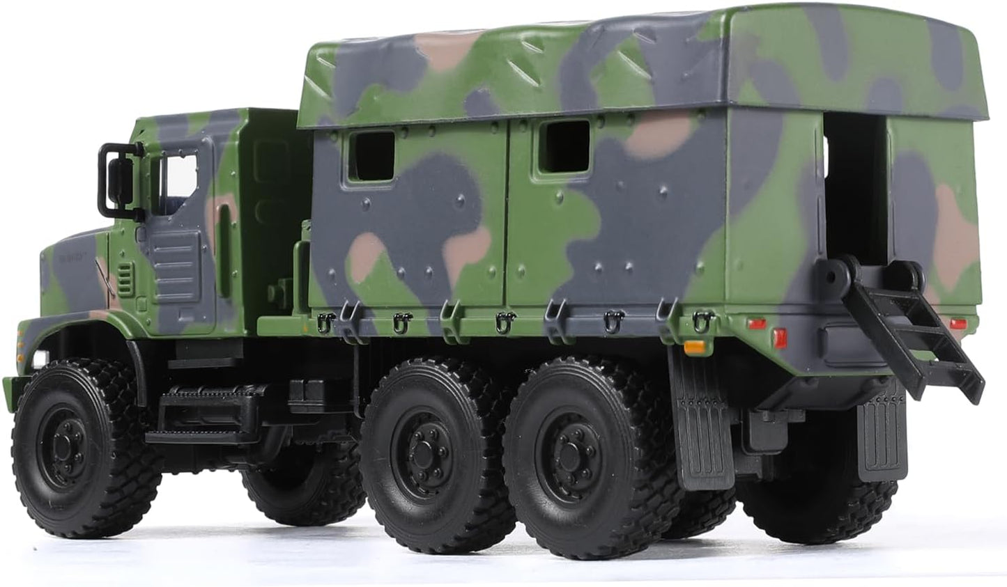 1/64 Tactical Truck Model Military Truck Armored Car Military MTVR MK23 Medium Vehicle Die-cast Metal Model Kit for Collection or Gift (Camouflage Green)