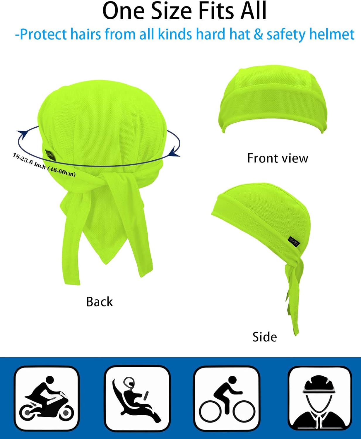 Cooling Do Rags Sweat Wicking Skull Caps Doo Rags Large Motorcycle Dew Rag Head Wrap Bandana Hats Liners for Men and Women