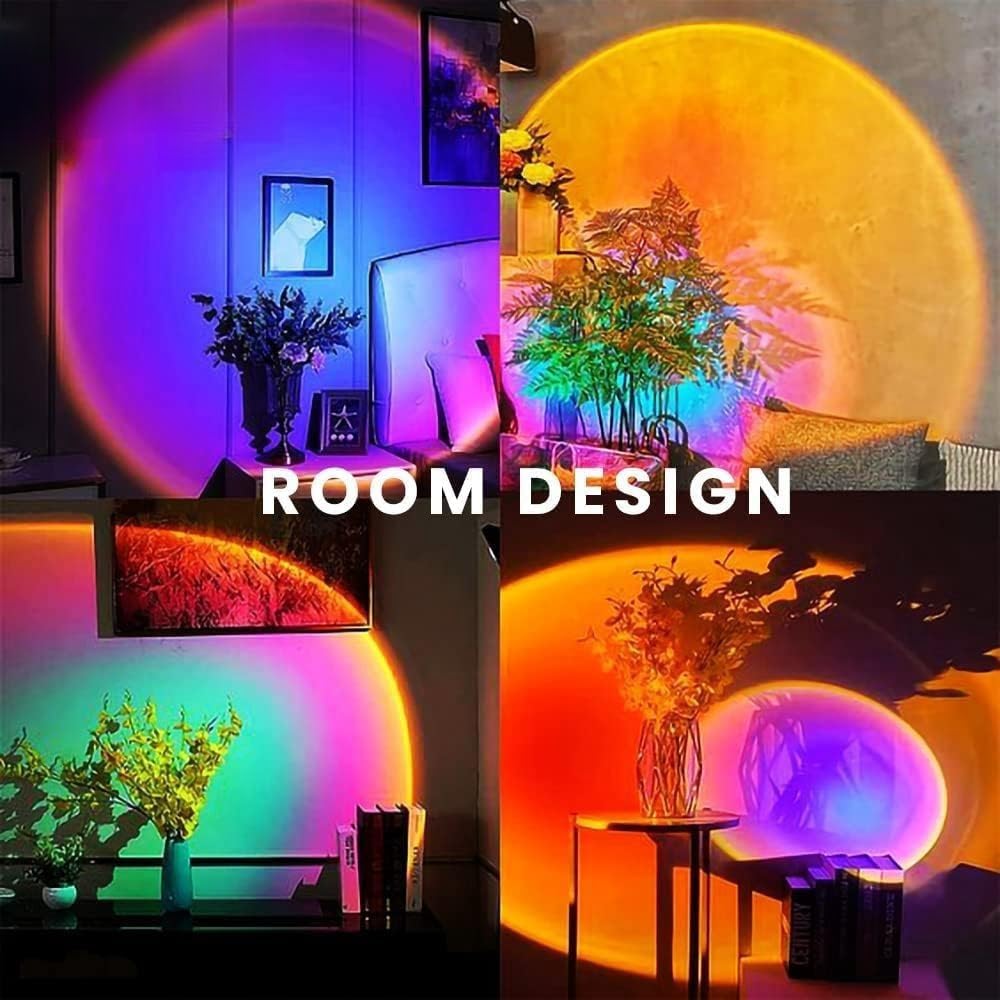 Sunset Lamp Projector Led Lights for Bedroom Night Light RGB Lights Sun Sunlight Sunrise Lamp Mood Lighting Home/Room Decor Christmas Gifts for Women,Tabletop Multicolor