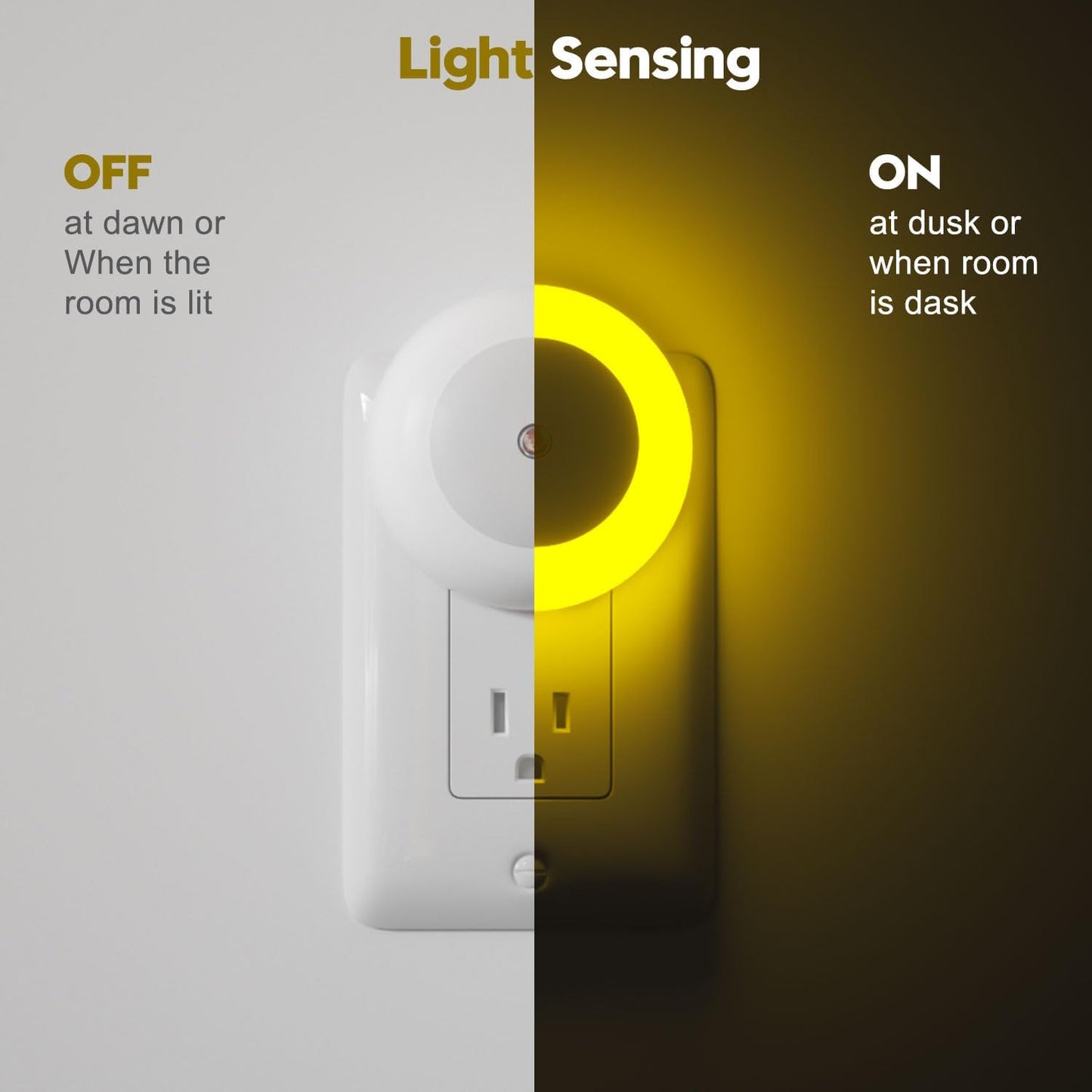Night Light, Night Lights Plug into Wall, Dusk to Dawn Sensor, Amber Led Night Light 0.5W, 2 Pack Nightlight for Adults, Bedroom, Bathroom, Hallway, Kitchen