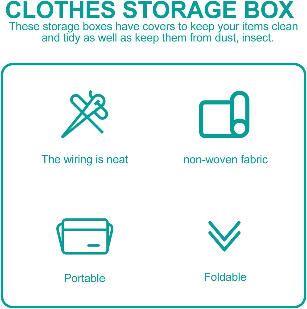 PRETYZOOM Foldable Clothes Storage Box with Lid, Fabric Organizer Bin for Home and Dormitory, Dustproof Sundries Storage Container in White and Gray, Small Size