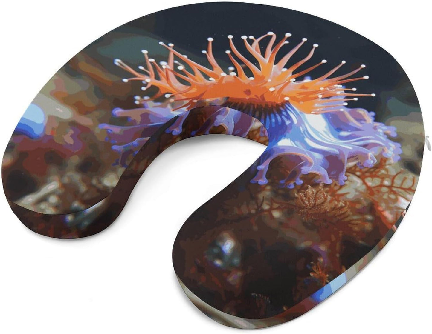Nudibranch Neck Pillow Memory Foam U Shaped Pillows Portable Pillows for Shoulder Travel Head Support Pillow with Concealed Zipper for Airplane Car Home Office