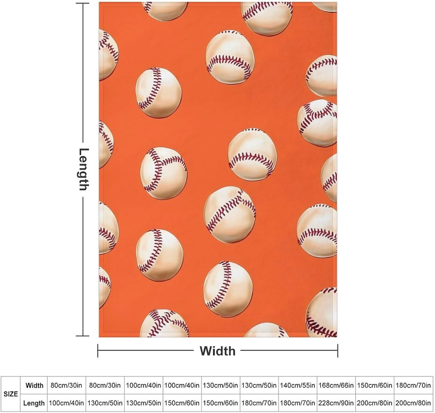 Baseball Pattern Throw Blanket for Couch Bed Plush Cozy Fuzzy Flannel Blanket for All Season 55"x70"