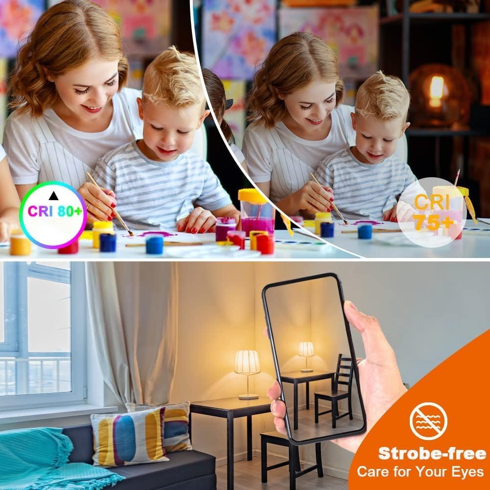 G40 E26 1W Low Wattage LED Bulbs Vintage Small Globe Filament Nightlight 10 Watt Edison Style Amber Bulb, 2200K Warm White Non Dimmable, 6Pack