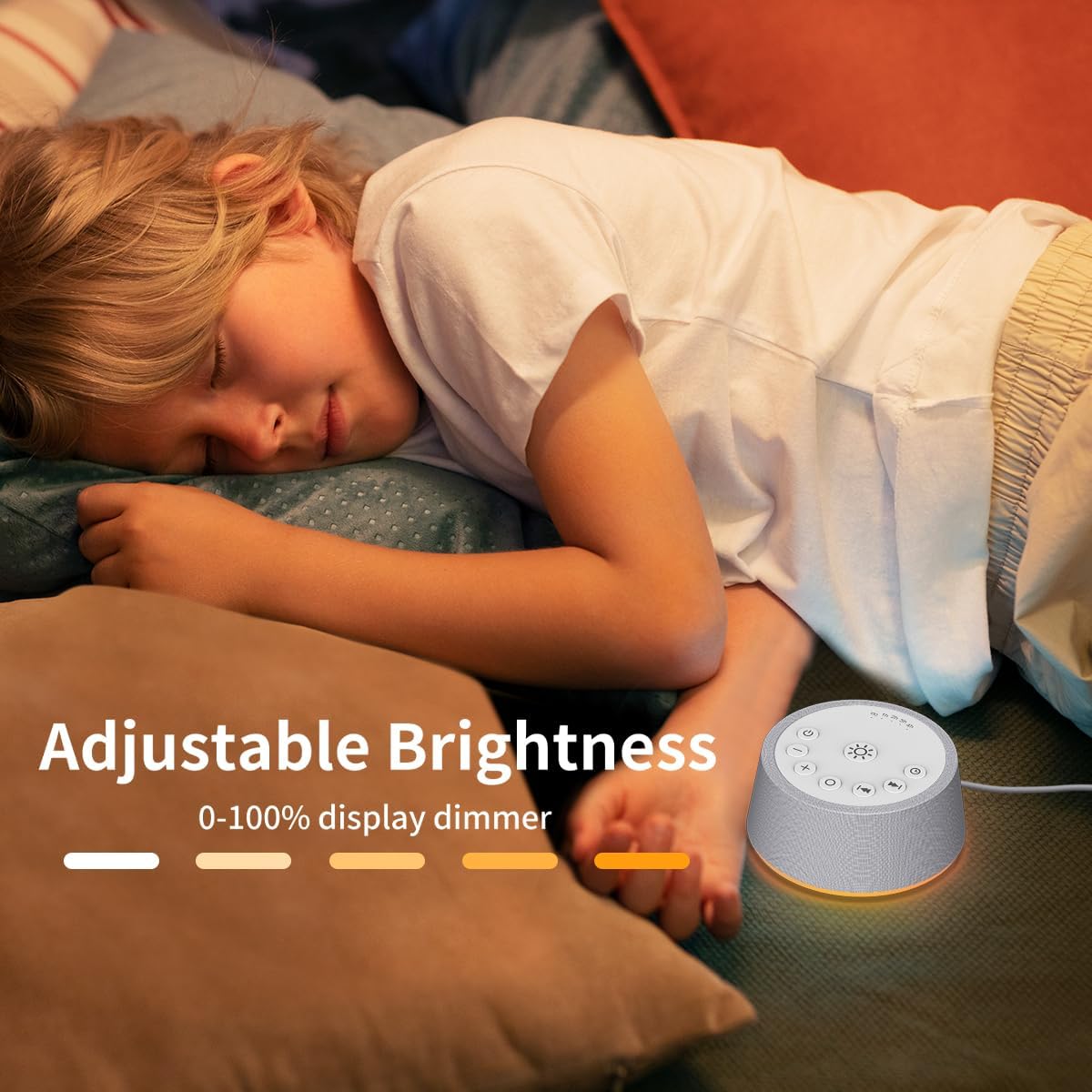 SoundLegend White Noise Sleep Sound Machines 30 Sounds 32-Level Volume 12 Colors Light 5 Timers Adjustable Light Brightness Compact for Everyone Travel Memory Function Gift