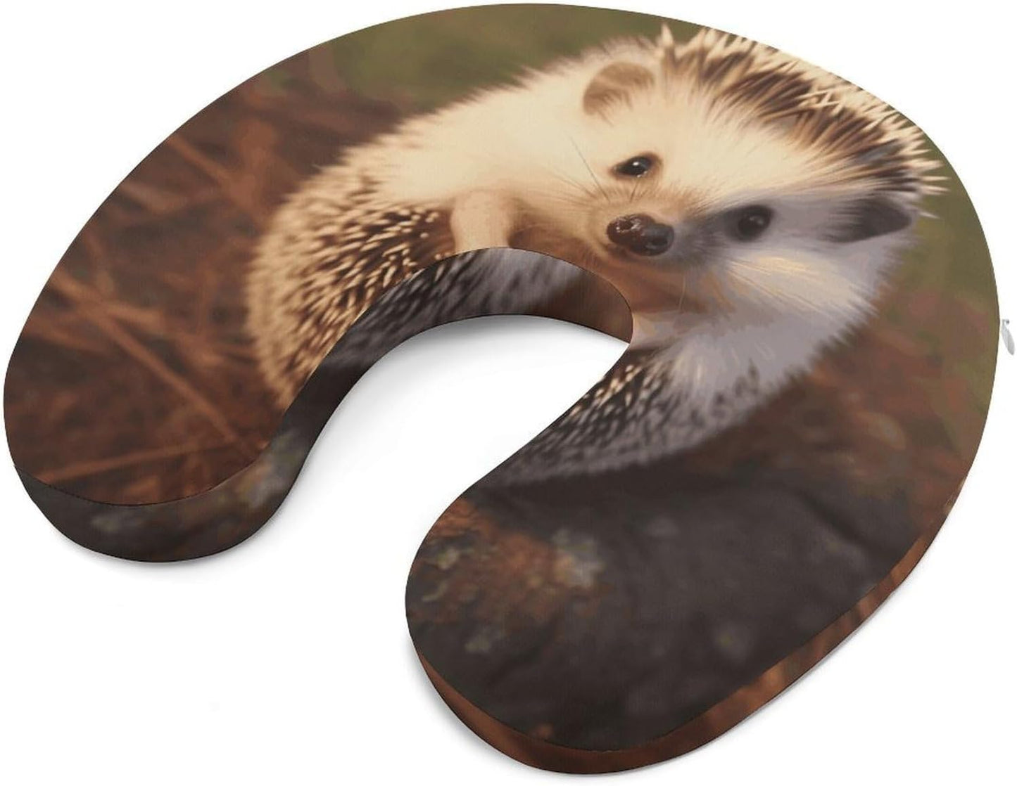 Baby Hedgehog Neck Pillow Memory Foam U Shaped Pillows Portable Pillows for Shoulder Travel Head Support Pillow with Concealed Zipper for Airplane Car Home Office