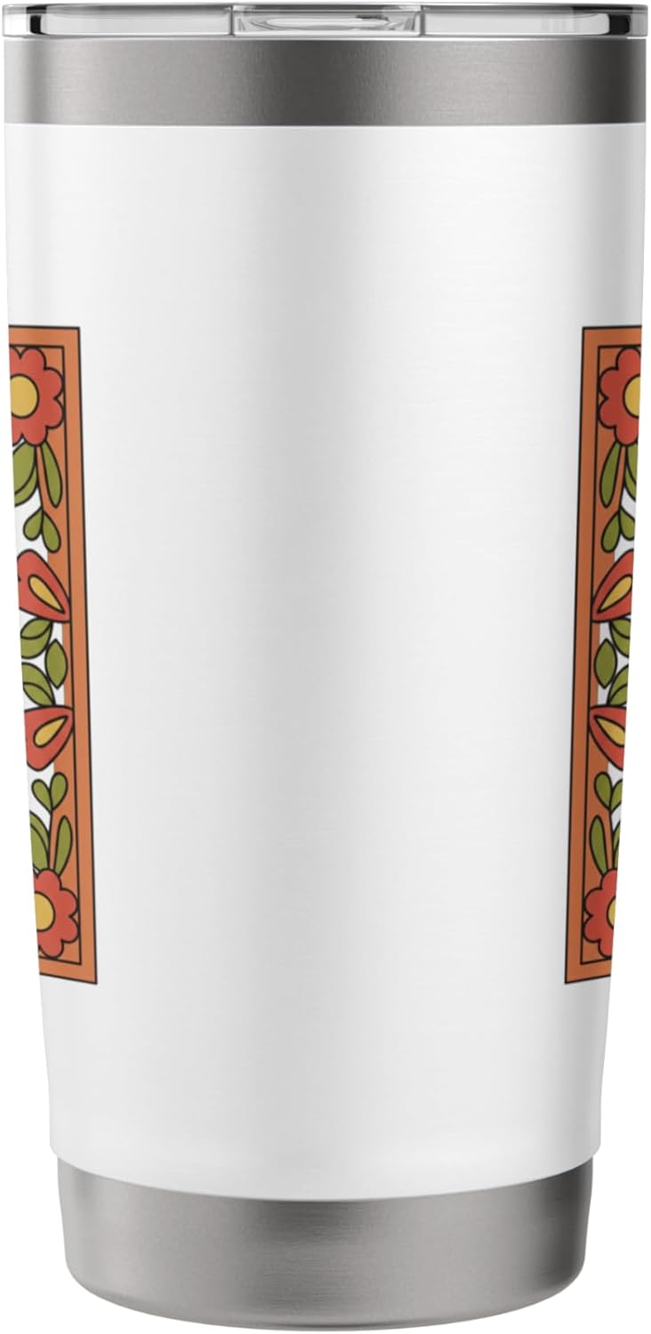 No Ice Cocktail Lover Retro Floral Drinking Design Stainless Steel Insulated Tumbler