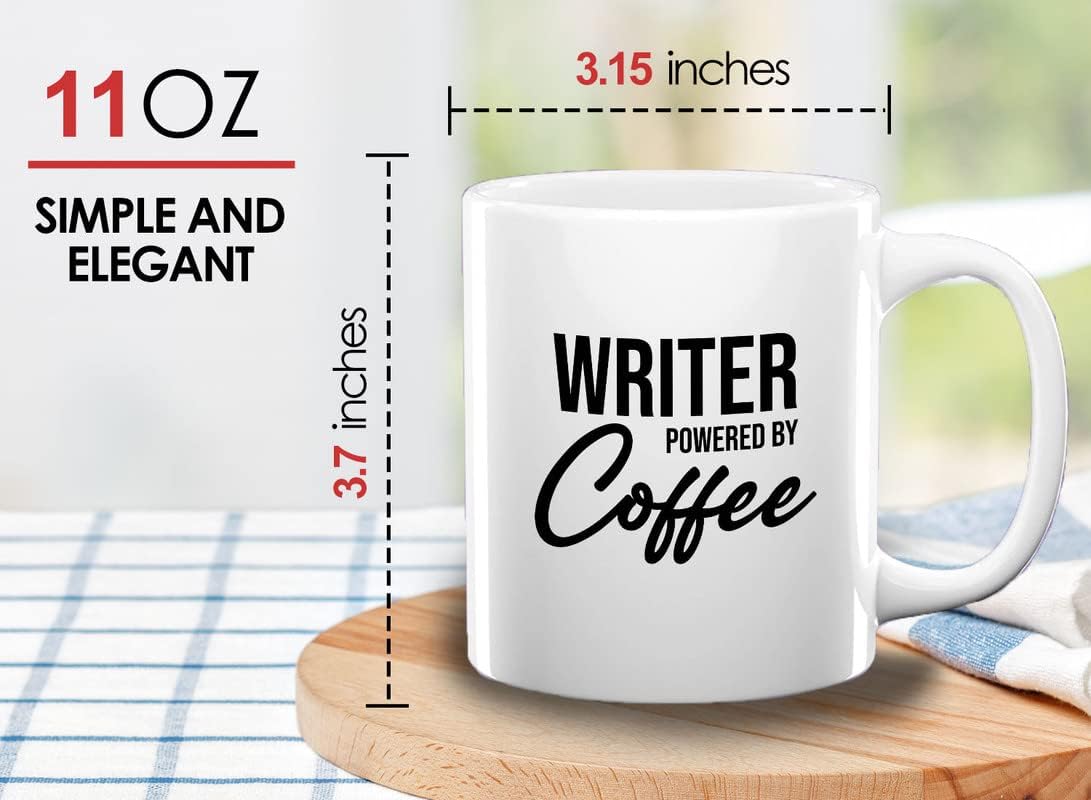 Writer Coffee Mug 11oz White - Writer by coffee - Paper Butterfly Lid For Novelist Poet Columnist Encouragement journalist author book lover bookworm