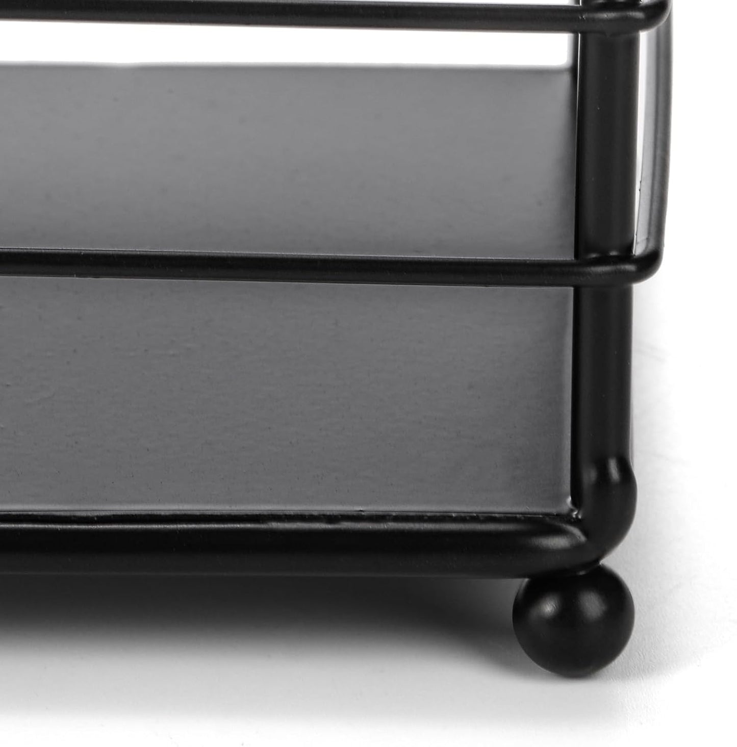 Metal Magazine Rack, Newspaper Book Tablet Storage Basket, File Holder Mail Organizer Bin with Handles, Iron Wire Black Folder Stand Holder for Home Office Bathroom Bedroom Den Living Room