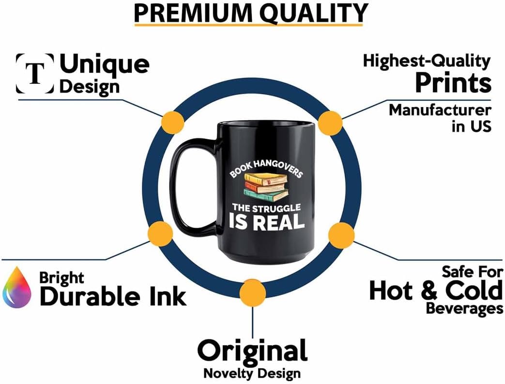 Book Lover Coffee Mug 15oz Black - The struggle is real - Gift For Poets Bookish People Bibliophile Librarian Book Club Reader