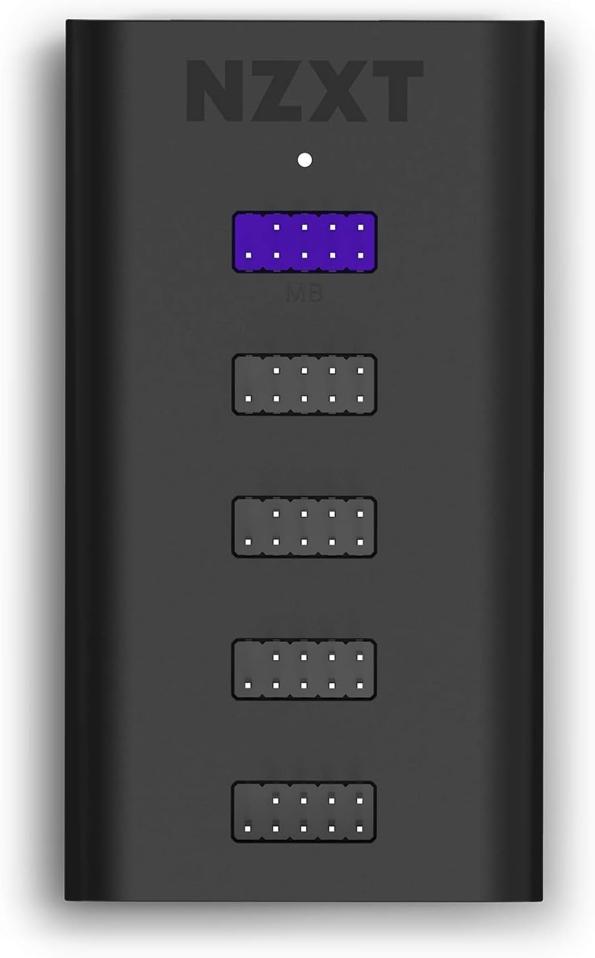 NZXT Internal USB Hub 3 - Expands 4 USB 2.0 Ports - Sleek Multifunctional Design - SATA Power Connection - Plug and Play