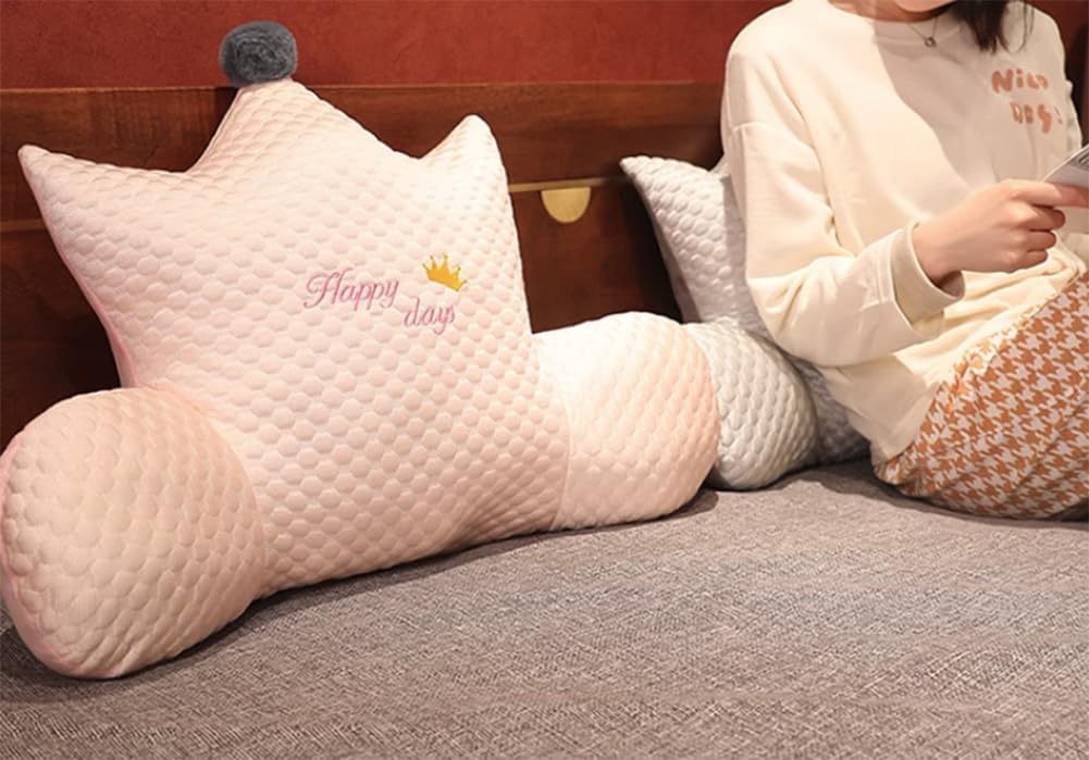 Tingting's Dream Ice Silk Office Lumbar Support Pillow Game Chairs Waist Cushion Soft Bed Rest Reading Pillow Sofa Lumbar Back Cushion (Gray, 60×45CM/23.6"×17.7")