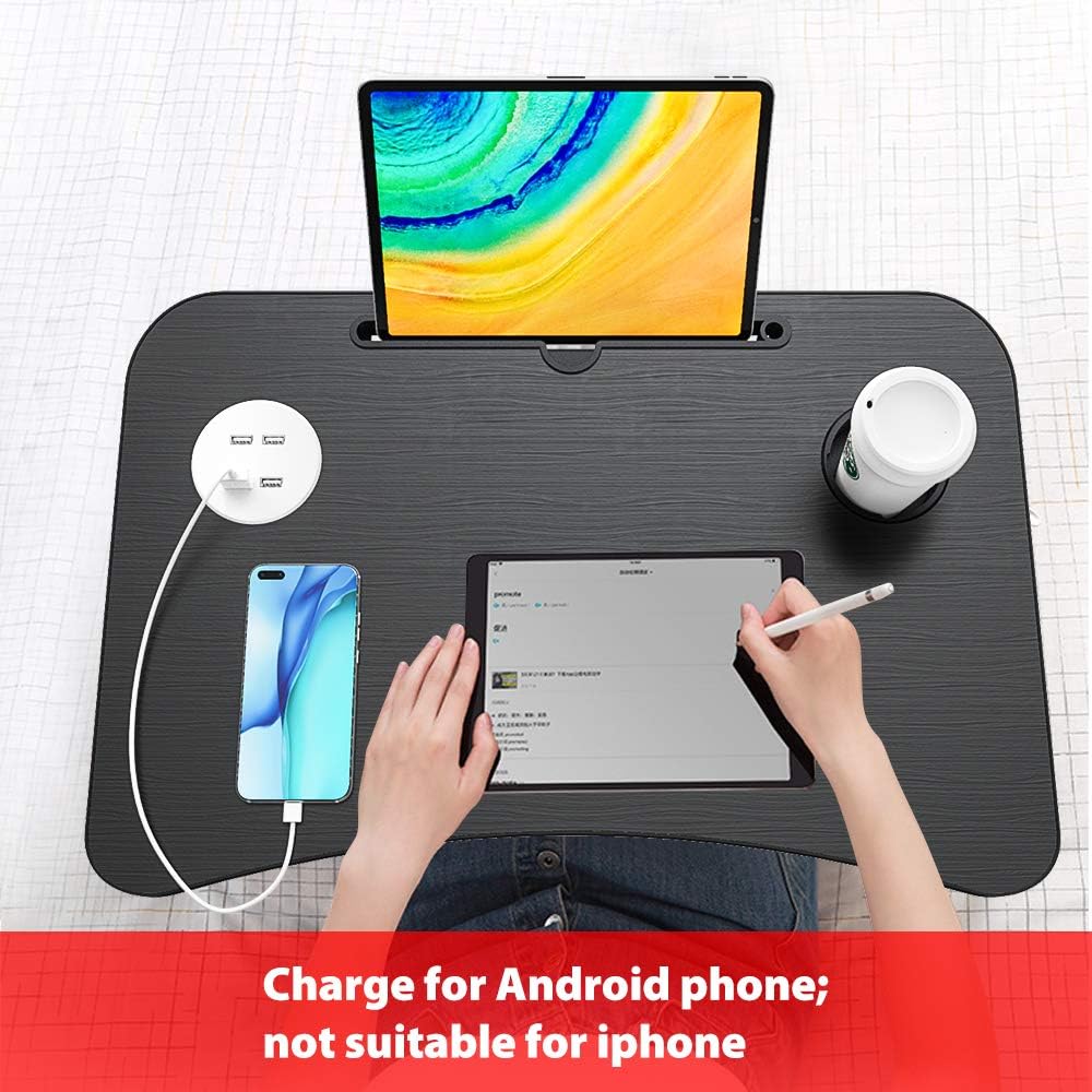 Bed Table Elekin Folding Lap Desk Laptop Desk Table with Storage Drawer/Cup Holder Folding Lap Desk Multi-Function Laptop Bed Table Desk Stand Bed Table Tray for Bed/Couch/Sofa