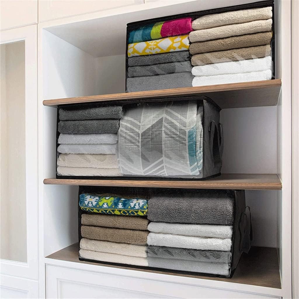 Home Storage Bags Quilt Non-Woven Clothes Boxes with Lids Closet(Blue)