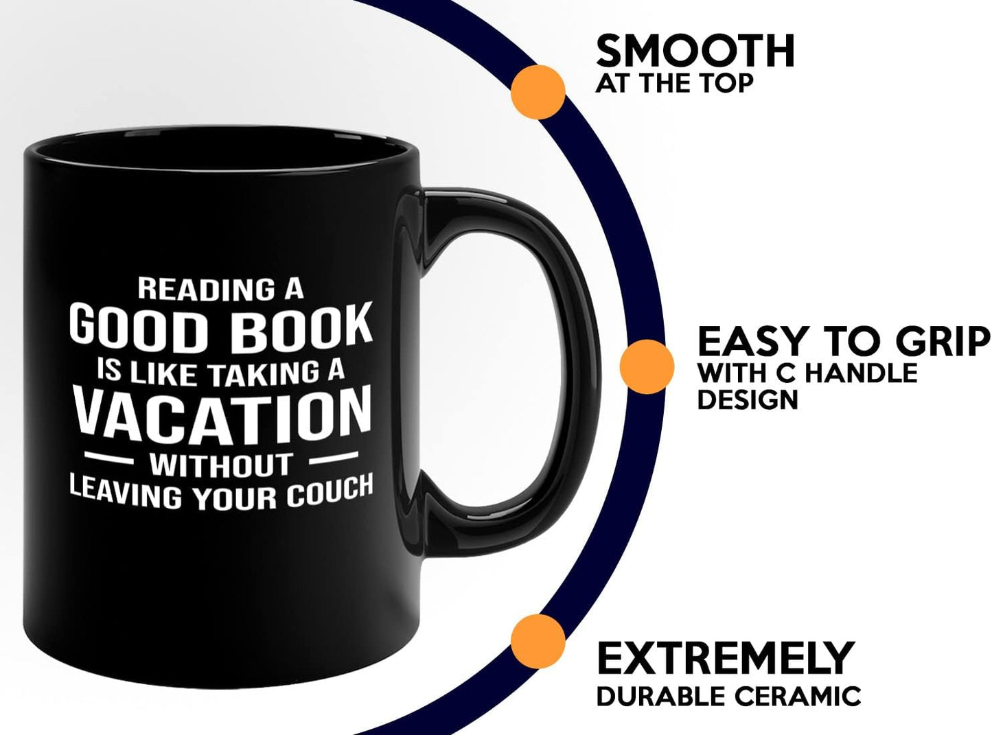Book Club Coffee Mug 11oz Black -Reading a Good Book - Book Lover Gift For Teacher Bibliophile Woman of Letters Bulk Readers Academic