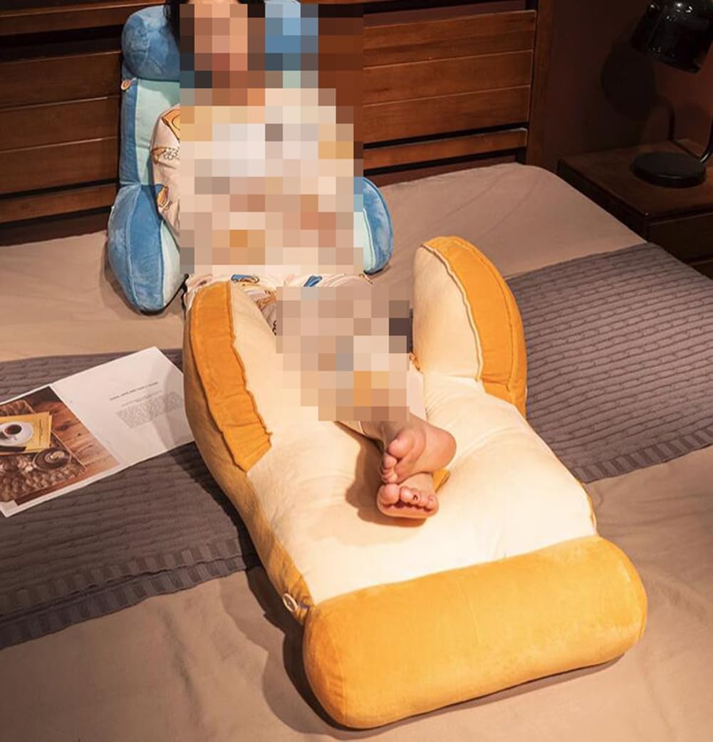 Soft Bed Backrest Pillow Sofa Reading Pillow Back Headboard Pillow Rest Neck Support Pillows Chair Lumbar Cushion (Yellow Carrot-A, 50×45CM/19.7"×17.7"(for Chairs))