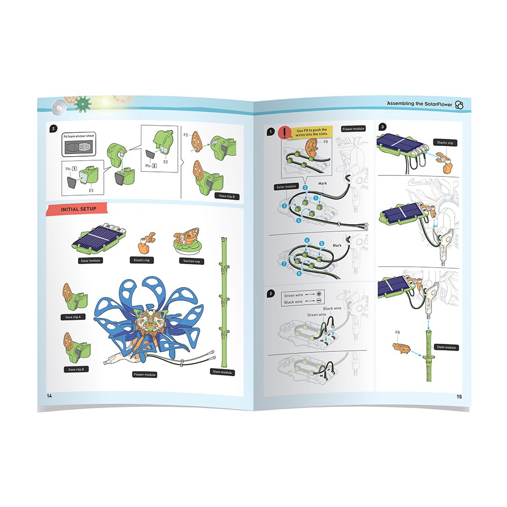 Thames & Kosmos SolarFlower Sapphire Swirl STEM Kit | Build a Motorized Solar-Powered Flower with Spinning, Colorful Petals, Educational Gift for Kids Ages 8+, Adults