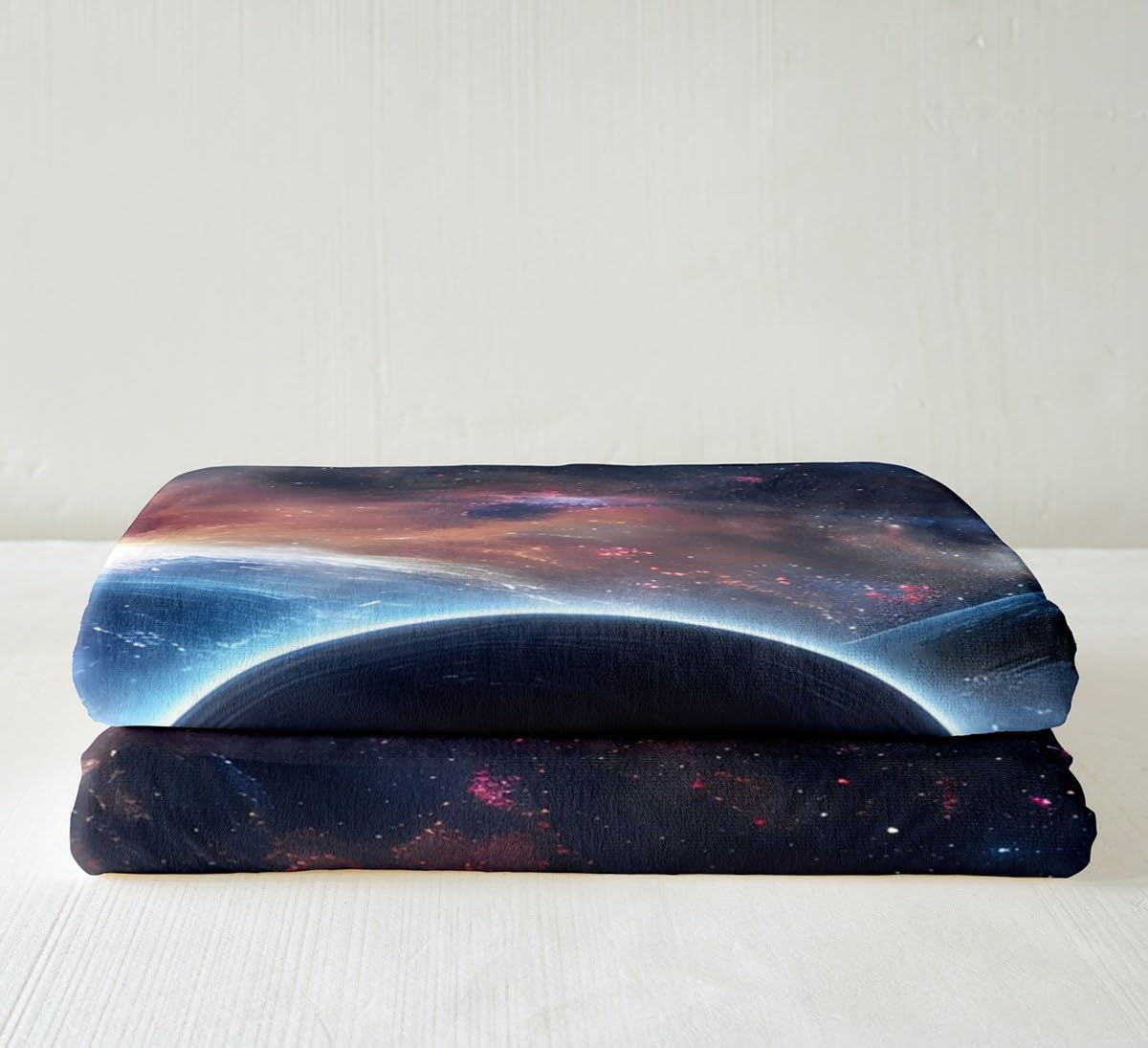 Galaxy Sherpa Blanket Black Hole Plush Blanket Chic Colorful Starry Sky Fleece Throw Blanket for Sofa Couch Bed Sci-fi Style Warm Fuzzy Blanket Ultra Soft Room Decor Throw 50"x60"