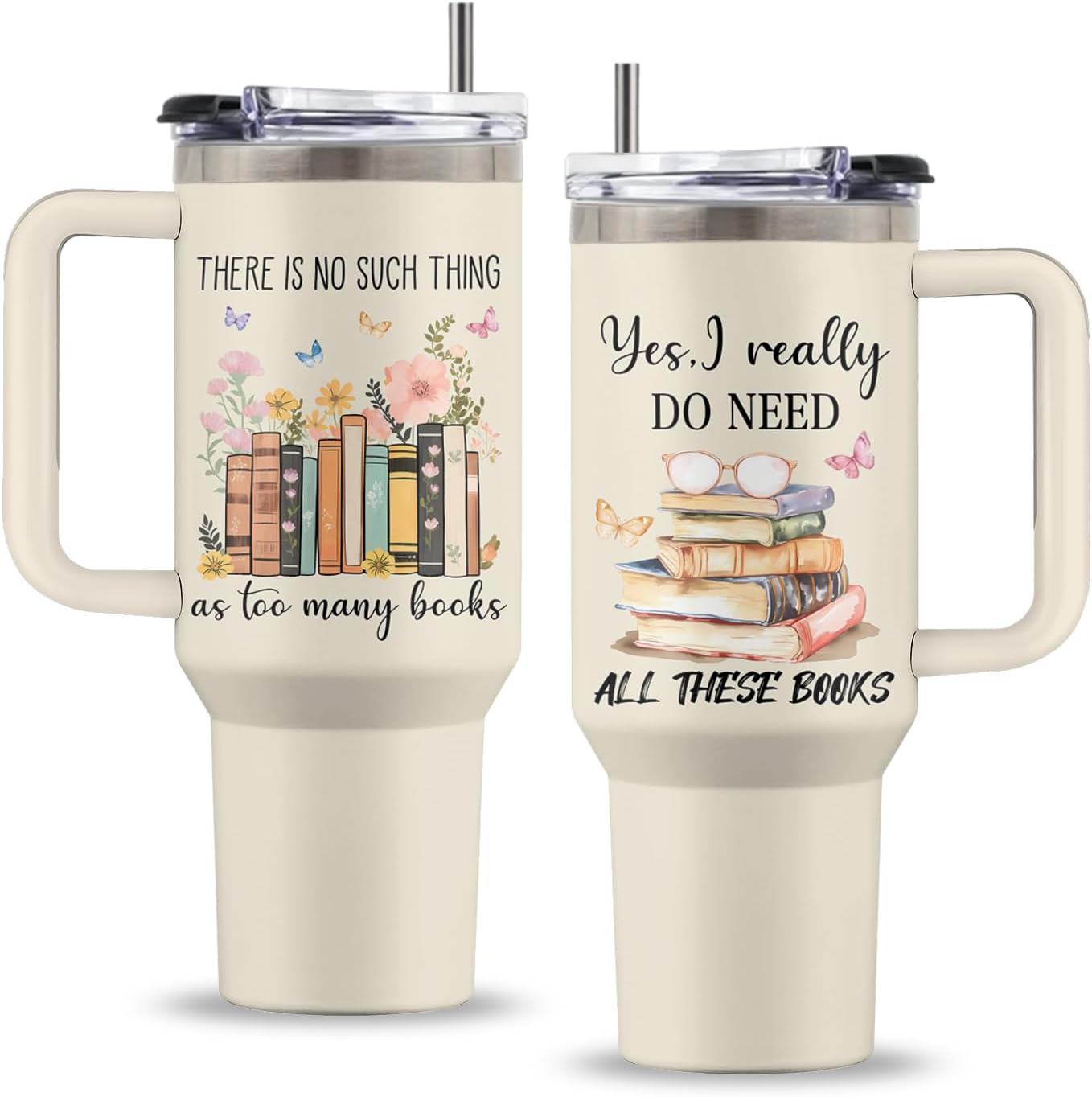 Book Lovers Gifts, 40 Oz Read Tumbler with Handle & Straw, Birthday Gift for Reading Lovers Readers, Reading Tumbler, Book Gift, Gifts for Thanksgiving Christmas, 1 PCS