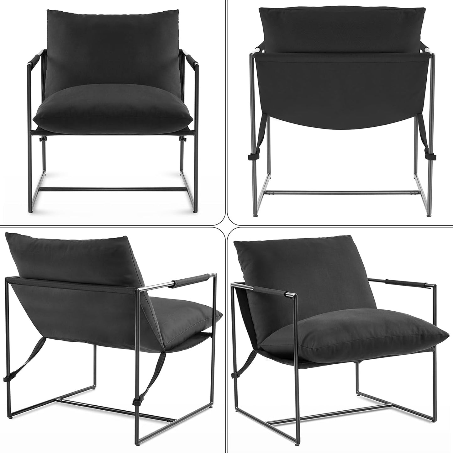 Sling Accent Chair, Oversize, Black