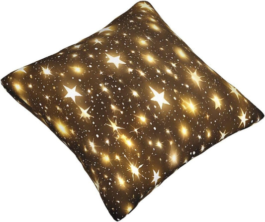 All-Season Square Pillow Covers 18"X18", Gold Bling, Decorative Throw Pillow Covers for Sofa Bed Couch, Hidden Zipper Cushion Cover, Square Lumbar & Accent Pillowcases for Home Decor