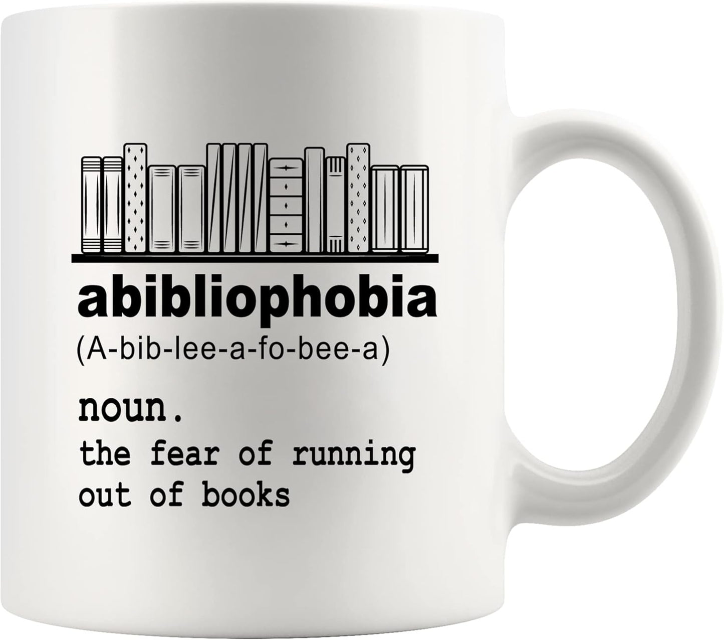 Panvola Abibliophobia Definition Mug Book Lover Gifts For Women Men Librarian Reader Novelty Drinkware Ceramic Coffee Mug White (11 oz)