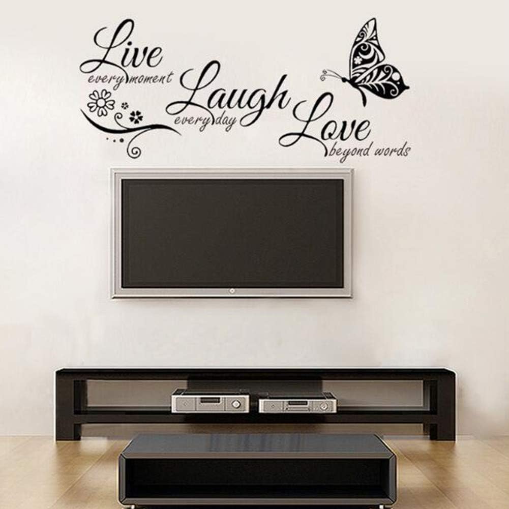 Live Every Moment, Laugh Every Day, Love Silent Wall Stickers, Family Inspirational Wall Stickers, Suitable for Baby Room, Living Room, Art Home Decoration Size 22.8" x 10.6"…